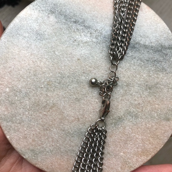 Silver Chain Layered Knot Necklace - Picture 3 of 3